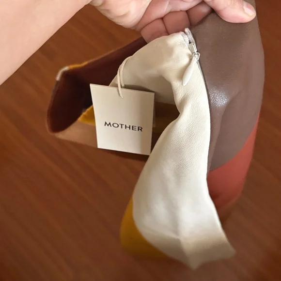 NWT MOTHER The Bits And Pieces Skirt Faux Leather Multicolored Size M 70s - Picture 9 of 15